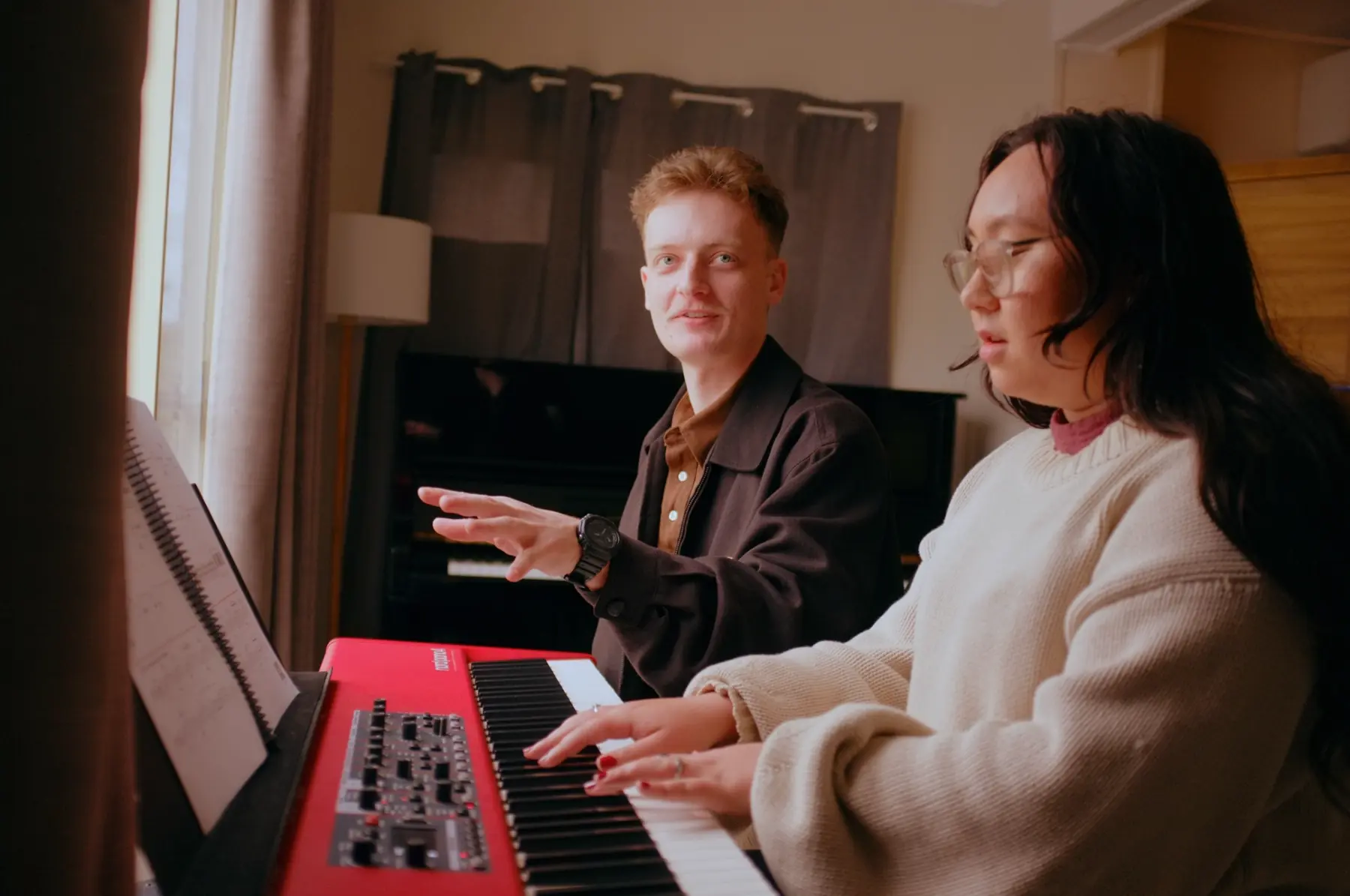 Reuben teaching an adult piano student in his Rochedale South studio